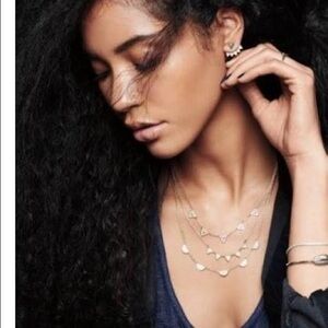 Stella & Dot Chevron Pave Necklace Silver